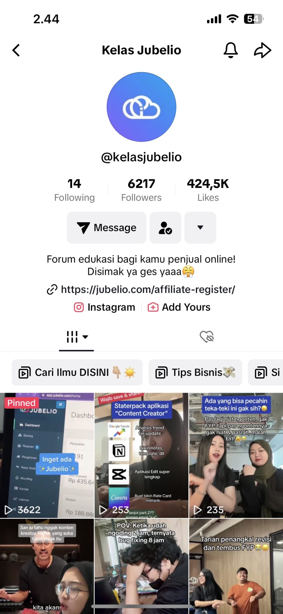 [Tutorial] Cara Membuat Link Instagram Di Bio Gratis! - Jubelio