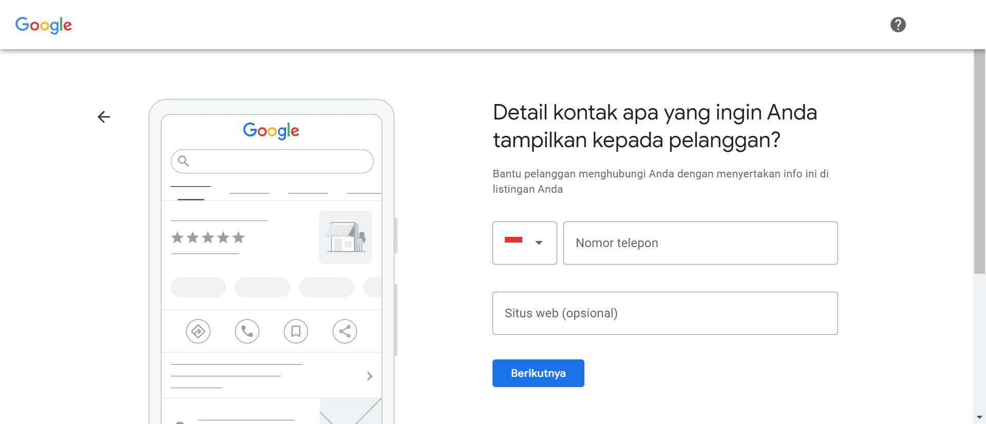 Tambahkan informasi tentang bisnis