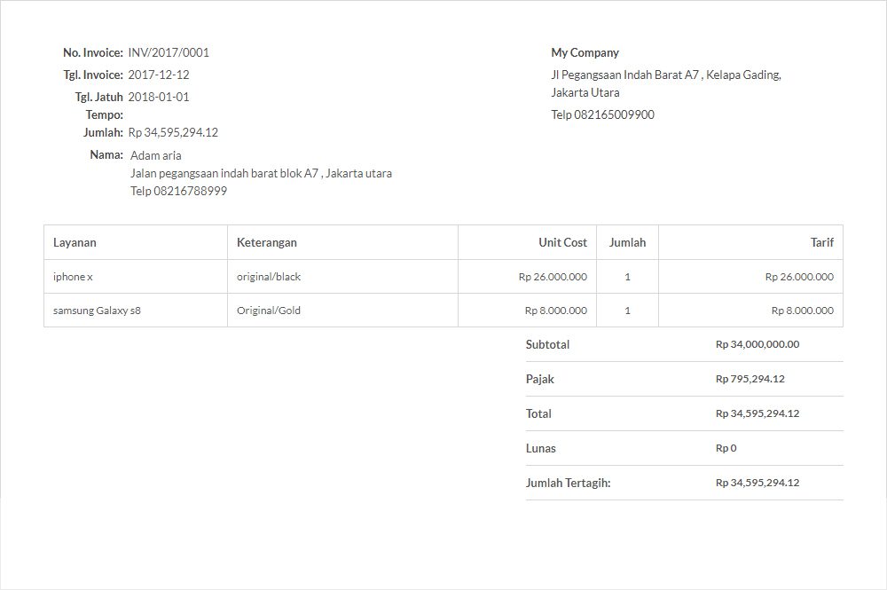 contoh template invoice