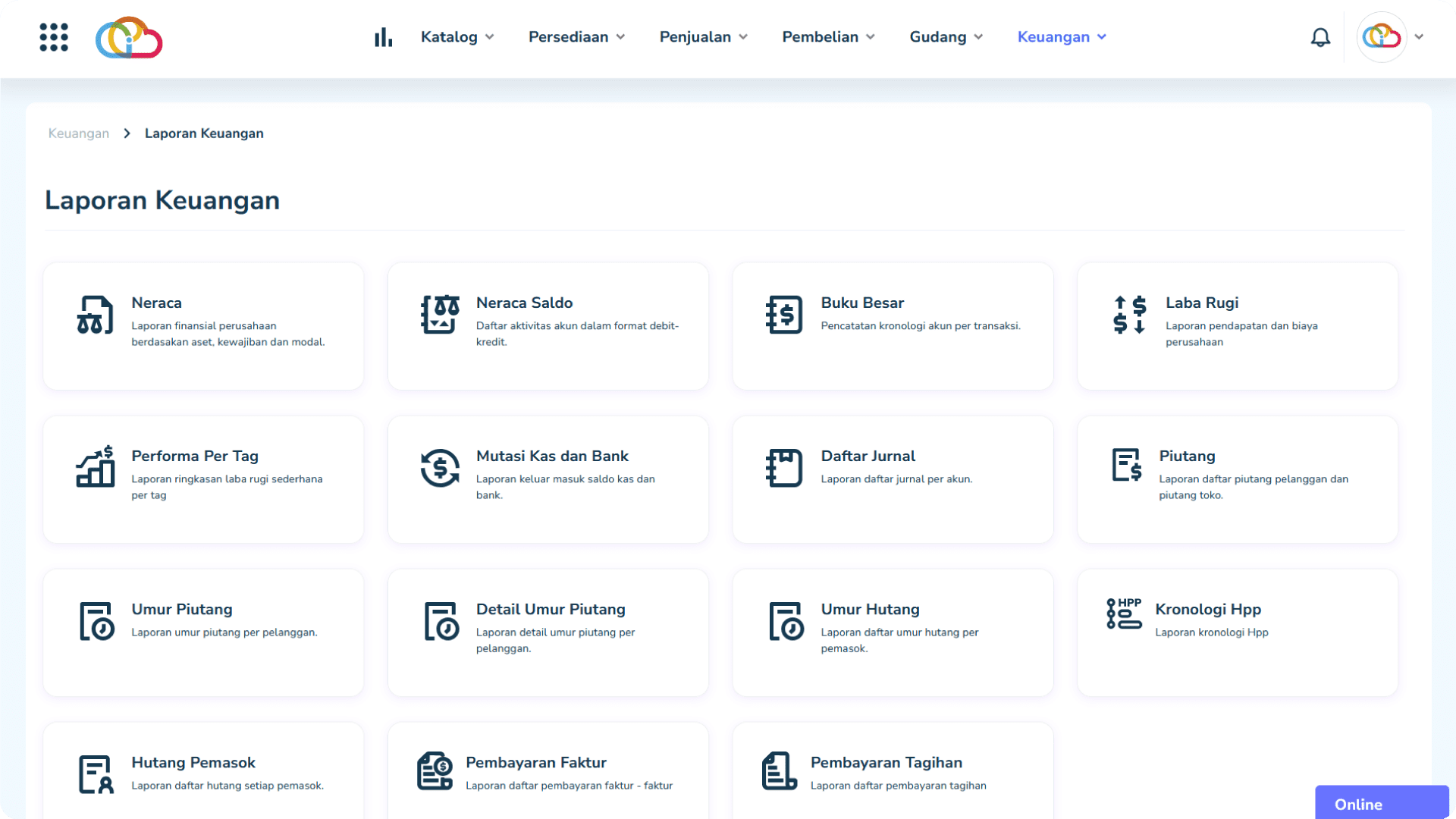 Dashboard Jubelio Accounting